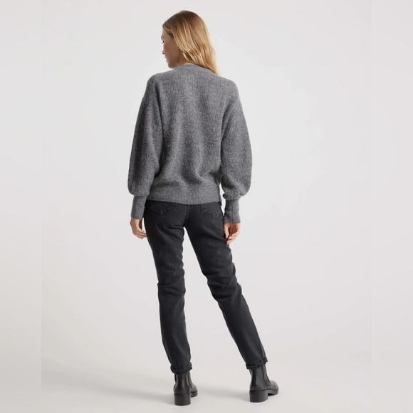 NEW Quince Baby Alpaca Wool Crew Charcoal Sz S - Picture 4 of 11